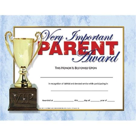 HAYES Hayes School Publishing H-VA641 Very Important Parent Award 30-Set Certificates H-VA641